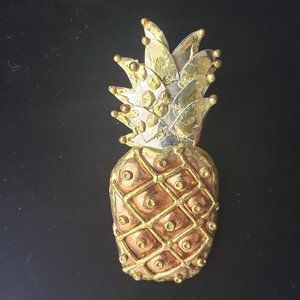 Multiple Metallic Toned Pineapple Brooch